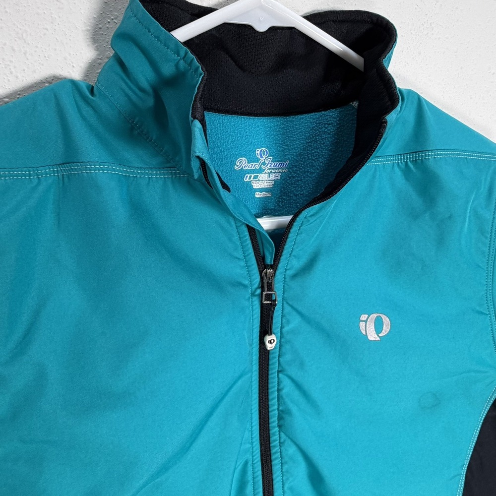 PEARL IZUMI Thermal Jacket Womens Sz Medium Cycling Full Zip Fleece Lined Teal